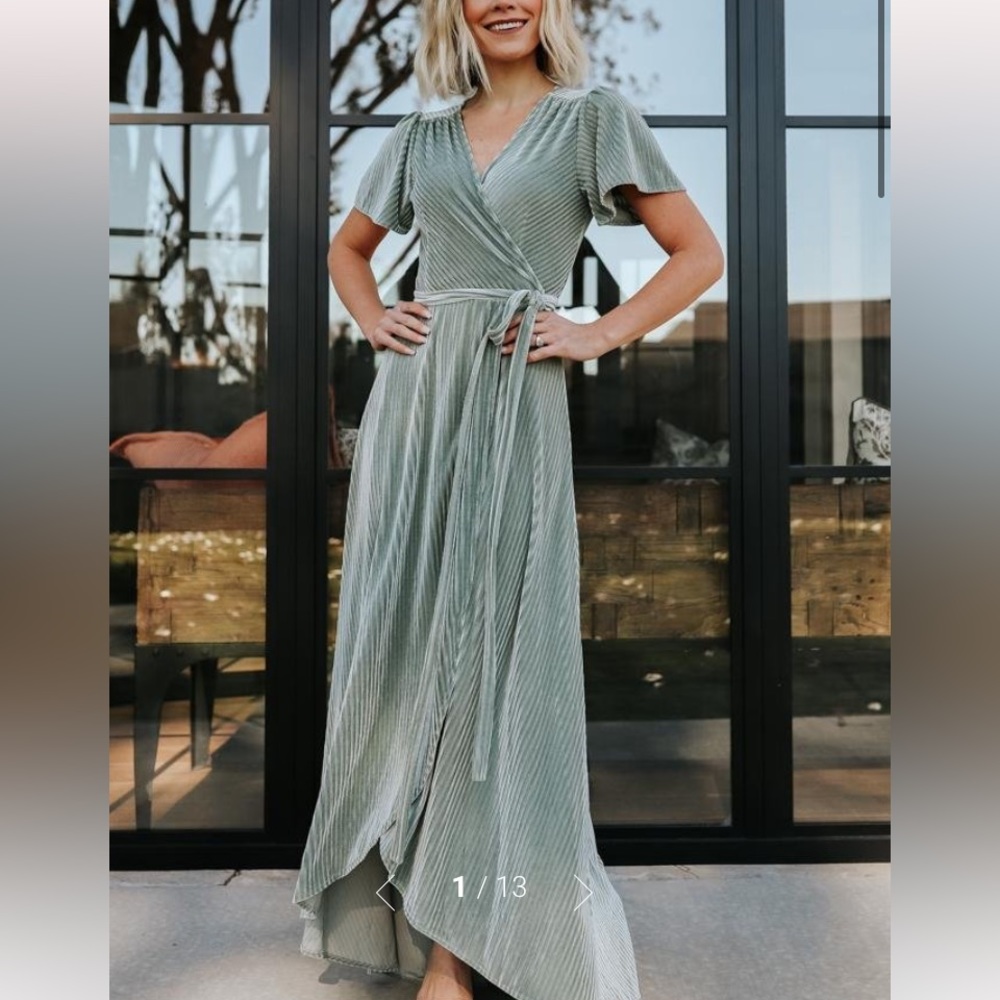 Baltic Born Andi Ribbed Velvet Wrap Dress